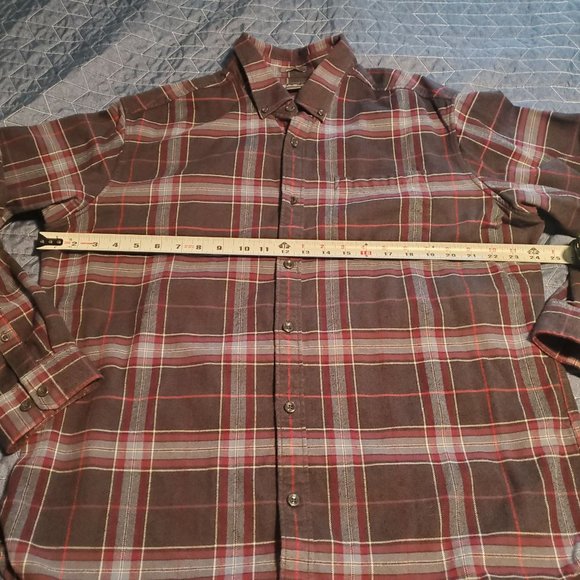 Eddie Bauer Men's Size Large Relaxed Fit Flannel Shirt Black Blue Red - Picture 5 of 10